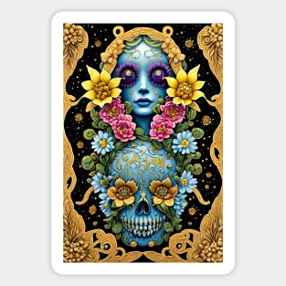 Bohemian Flower Skull Sticker